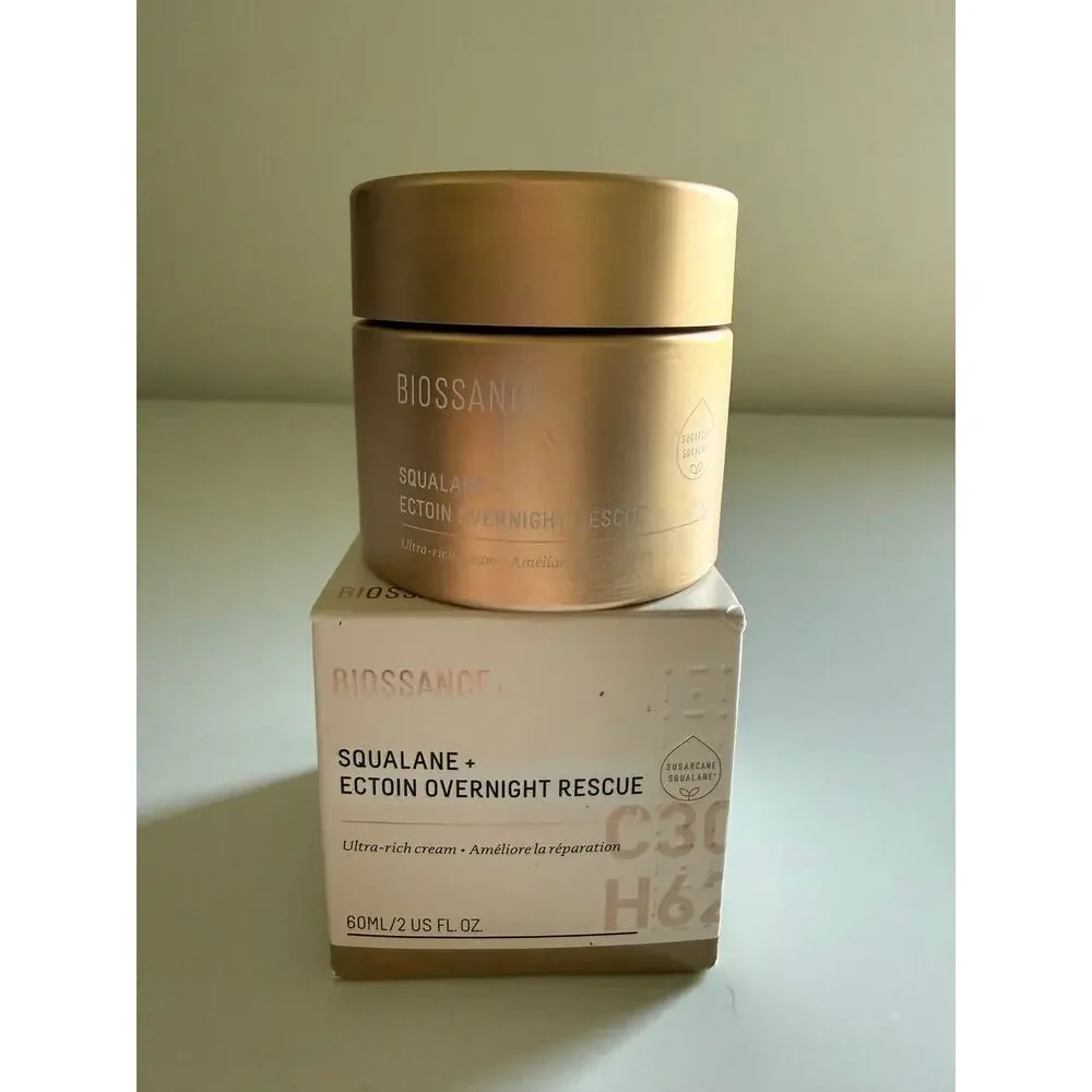 $74 Biossance Squalane + Ectoin Overnight Rescue Moisturizer 2 oz New